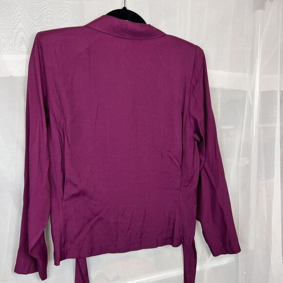 Vintage Rabbit JR womens button down blouse tie back retro careerwear teacher MD - Picture 6 of 7